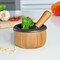 Adhoc Mo20 Crush Pestle &amp; Mortar, Cast Iron/Acacia Wood, Spice Grinder/Herb Grinder, (H)75mm X (D)130mm, Brown/Black