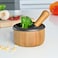 Adhoc Mo20 Crush Pestle &amp; Mortar, Cast Iron/Acacia Wood, Spice Grinder/Herb Grinder, (H)75mm X (D)130mm, Brown/Black