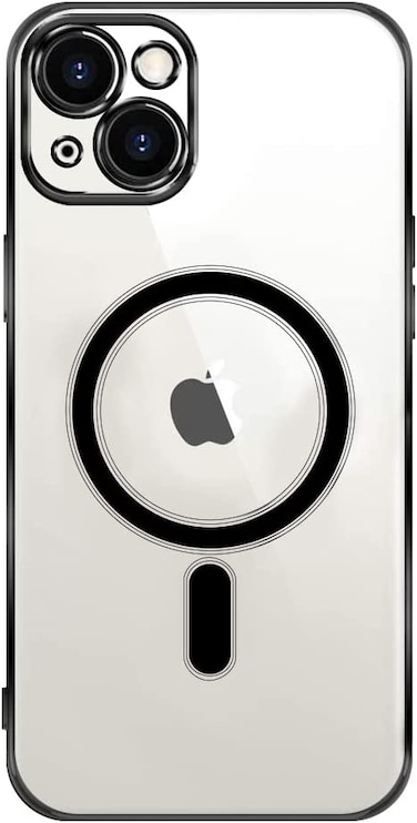 KST Design for iPhone 13 Magsafe Classic Series Clear Case Easy Stick, 6D Plating, 7Colorful (iPhone 13, Black)