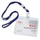 Deli 5756 Soft PVC ID Pass Holder with Lanyard Blue