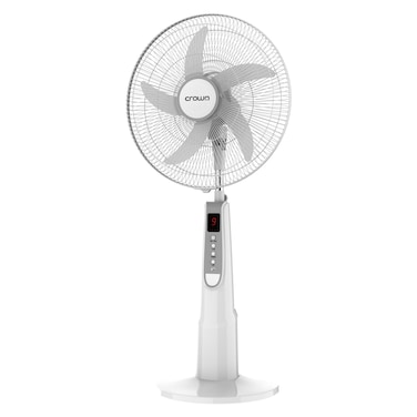 Crownline Rechargeable Stand Fan RF-241, 5 Blades, White