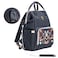Sunveno Diaper Bag with USB - Black Embroidery