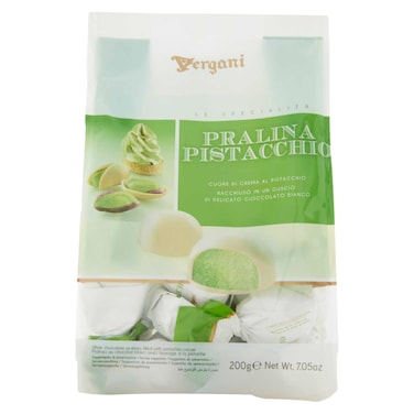 Vergani Le Specialties White Chocolate Praline With Pistachio Cream 200g