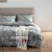 Luna Home Premium 6 Piece King Size Duvet Cover Pinch Rose Design, Solid Light Gray