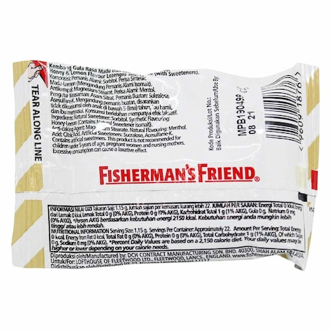 Fisherman&#39;s Friend Honey And Lemon Sugar Free Lozenges 25g