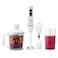 4-In-1 Electric Hand Blender Set Hand Stick Blender Mixer Includes Chopper and Smoothie Cup Stainless Steel Ice Blades(White)