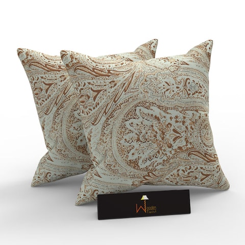 Reposa Floral Print Jute &amp; Cotton Fabric Cushion Cover