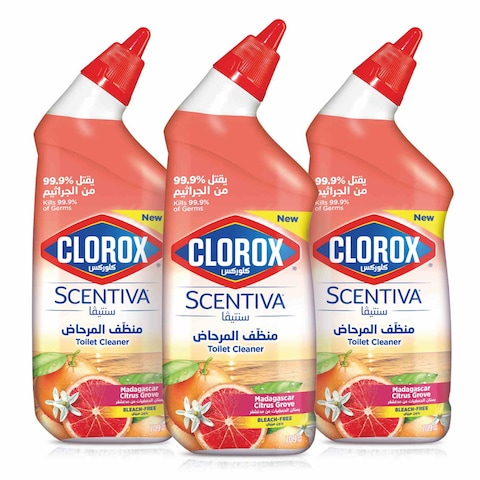 Buy Clorox Scentiva Madagascar Citrus Grove Bleach-Free Toilet Cleaner 709ml Pack of 3 in UAE