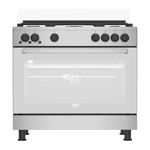 بوتاجاز بيكو غاز - 90 سم 5 شعلة - لون ستانلس - GGR 15115 DX NS