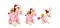 Bundle items - Pink  camel with Santa hat, size 25cm. +
Pink  camel with Santa hat, size 18cm. +
Pink camel with keyring attachment with Santa hat, size 12cm
