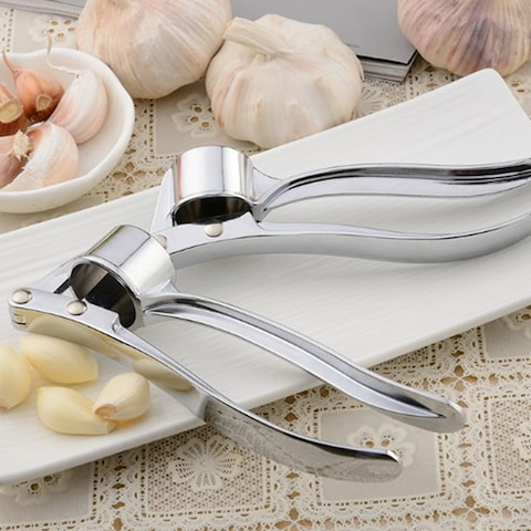 Decdeal - Garlic Press Stainless Steel Mincer Ginger Crusher Garlic Presser Chopper Easy Squeeze Rust Proof Ergonomic Handle Easy Clean