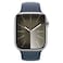 Apple Watch Series 9 LTE 41mm Silver Stainless Steel Storm Blue Sport Band Medium/Large
