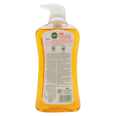 Dettol Antibacterial Bodywash Zing Orange Zest 500ml