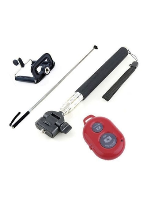 Generic - Selfie Stick Monopod With Bluetooth Remote Shutter Black