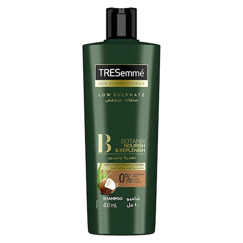 Tresemme Shampoo for Nourish and Replenish with Coconut Milk and Aloe Vera - 400 Ml