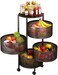 Jjone Multi-Layer Kitchen Storage Shelf, Rotatable Kitchen Fruit Vegetable Storage Basket, Round Floor Standing, Multi-Use Storage Rack Kitchen Organizer (4Layer, Round)