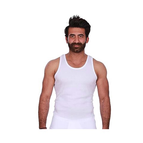 Jill M3101 Sleeveless Undershirt for Men - Size 3 - White