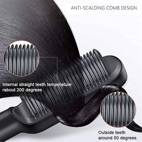 Hair Straightener Brush, 2 in 1 Hair Straightener,Professional Electric Hair Straightener Curler Anion Hair Straightening Comb,for Professional Salon at Home(Assorted colors)