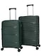 Morano Hard-Side Luggage Set For Unisex Polypropylene Lightweight 4 Double Wheeled Suitcase With Built-In TSA Type Lock (4 Pcs, Green)
