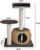 Cat tree tower basket with soft cushion and scratching post, meow mansion, cat basket, paw retreat, chocolate color cat tree (86 cm height)