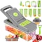 Generic Vegetable Slicer-14-In-1 Multifunctional Veggie Slicer Food Cutter, Household Kitchen Gadgets For Vegetables And Fruit, Gray