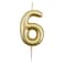 Metallic Numerical Candle Gold #6
