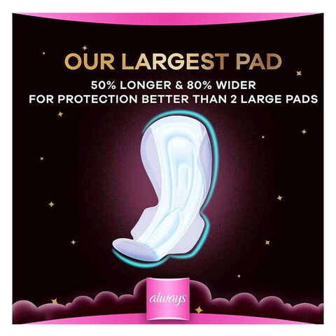 Always Dreamzz Cotton Maxi Thick Sanitary Pads With Wings 20 Count