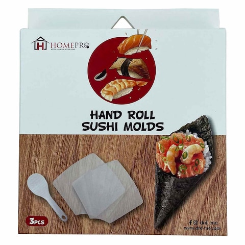 Home Pro Sushi Mat With Spoon White 3 PCS