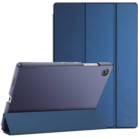 Case For Samsung Galaxy Tab A8 10.5 Inch, Translucent Back Tri-Fold Stand Protective Tablet Cover, Support S Pen Charging Auto Wake/Sleep Blue