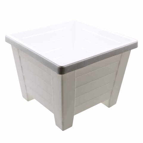 KENPOLY SQUARE PLANTER NO.7 WHT