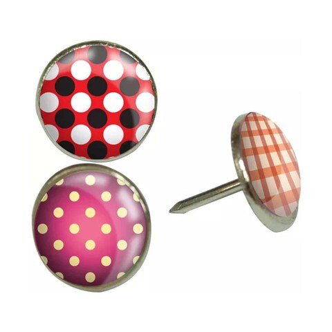 Mintra Push Pins - Printed Lines and Dots - 20 Pins