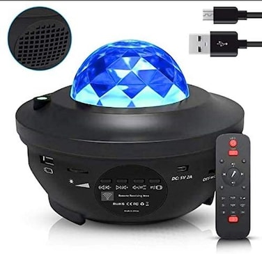 Night Light Baby Star Projector, 10 Color Bluetooth night Lamp with Timer Remote and Chargeable, Dimmable Combinations Romantic Starry Sky Best Gift for Kids Festival Bedroom Living Room (Black)