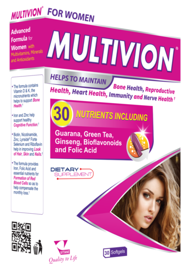Vitane - Multivion Women Helps to Maintain Bone Health, Reproductive Health, Heart Health, Immunity and Nerve Health.