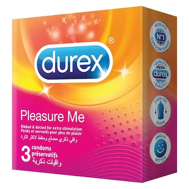 Durex Condom, Pleasure Me - 3 Pieces