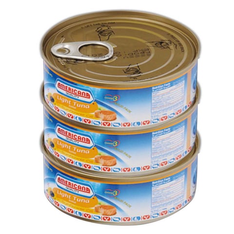 Buy Americana Solid Light Tuna In Sunflower Oil 160g x Pack of 3 in Kuwait