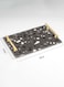 Lowha Decorative Acrylic Serving Tray With Gold Metal Handles And Terrazzo Design 20x30 cm