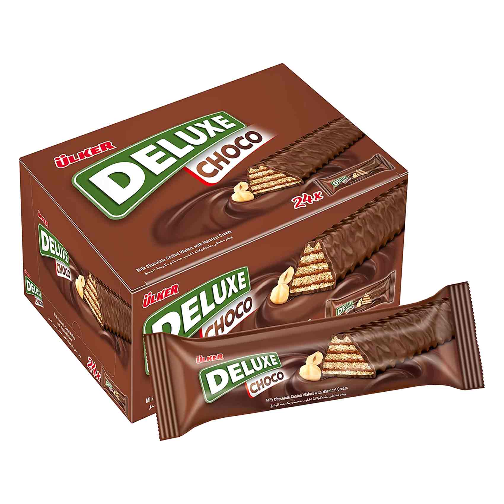 Ulker Wafer Deluxe Choco With Hazelnut Cream 28 Gram 24 Pieces product thumbnail 2