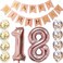 Party Time 18th Birthday Party Decorations Supplies 18th Birthday Balloons Rose Gold 18th Birthday Banner Table Confetti Decorations