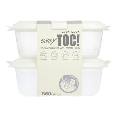 Lock &amp; Lock TOC Food Container With Steam Hole 860 ml 2 pcs