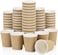 Markq [50 Cups] 8 oz. Brown Disposable Ripple Insulated Coffee Cups - Hot Beverage Corrugated Paper Cups