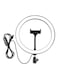 Generic - LED Photography Ring Light With Mobile Bracket 10inch White/Black
