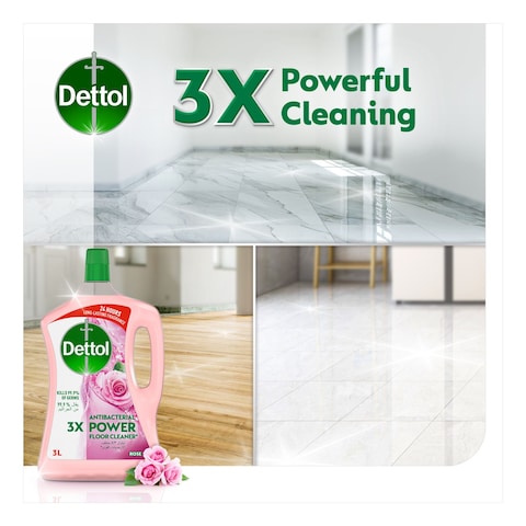 Dettol 3x Power Antibacterial Floor Cleaner Rose 3L