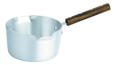 Kitchen King Metal Finish Milk Pan Wooden Handle 20 Cm