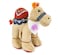Caravaan -Camel Beige 25cm with Cream Bandana with Pink Happy Birthday Print