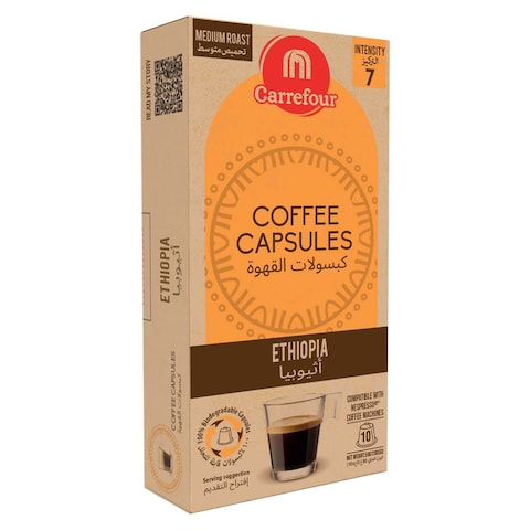 Carrefour Ethiopia Medium Roast Coffee 10 Capsules