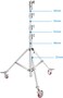 COOPIC Photo Studio Wheeled Roller Heavy Duty Stainless Steel Light Stand, Detachable Wheels with Adjustable 1 Leg and Adjustable Height maximum up to 465cm used for Soft box, Moonlight and Other