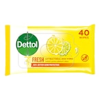 Buy Dettol Anti Bacterial Fresh Skin 40 Wipes in UAE