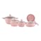 Farah Ceramic Cookware Set Pink 9 PCS