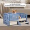Dog bed for small and medium dogs, Plastic moisture-proof dog bed with Ladder, Anti-slip bottom, and storage box, Waterproof pet bed for indoor and outdoor 82 cm (Blue)