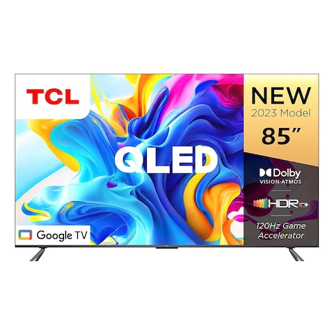 TCL 85-Inch 4K Google Smart QLED TV 85C645 Black